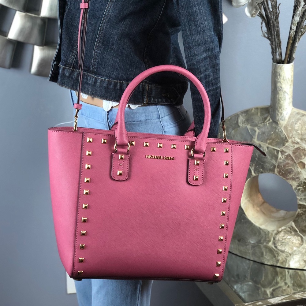 ✨LAST DAY SALE MK Sandrine Stud Large Leather Tote - Picture 2 of 8